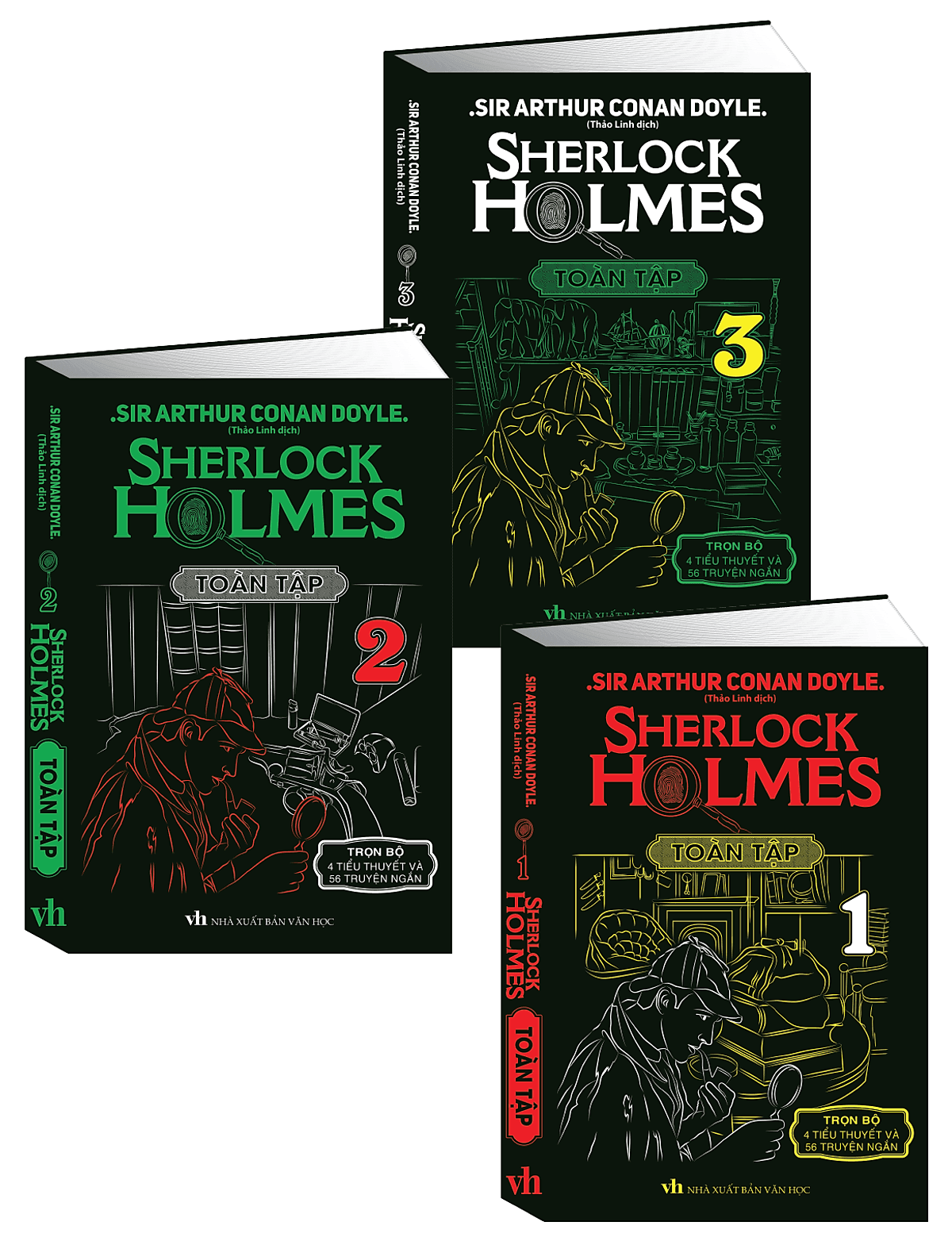 Bìa sách Combo Sherlock Holmes Bản Dịch Đầy Đủ 4 Tiểu Thuyết Và 56 Truyện Ngắn Trọn Bộ 3 Tập