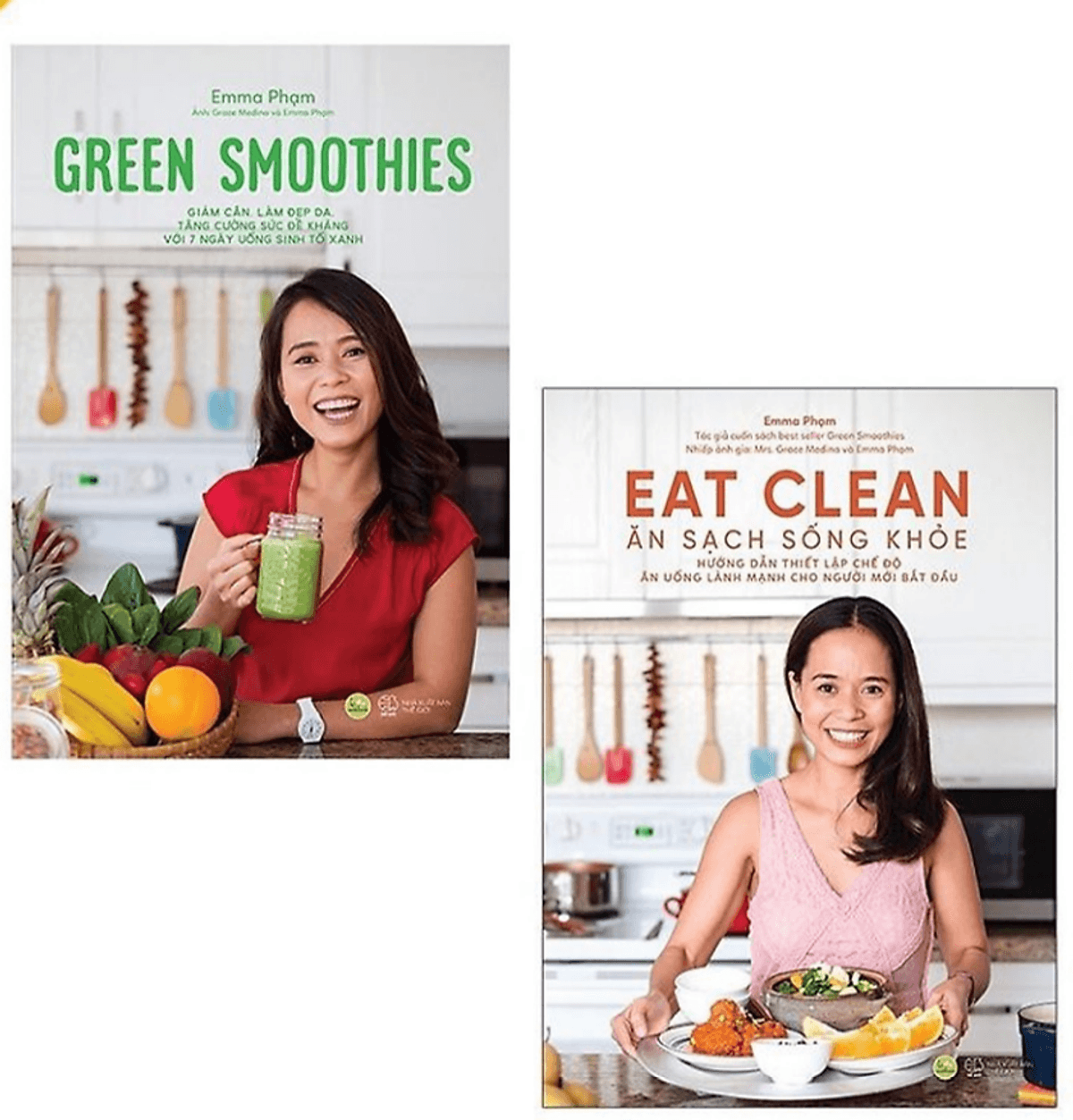Bìa sách 2 cuốn Eat Clean Ăn sạch sống khỏe + Green Smoothies