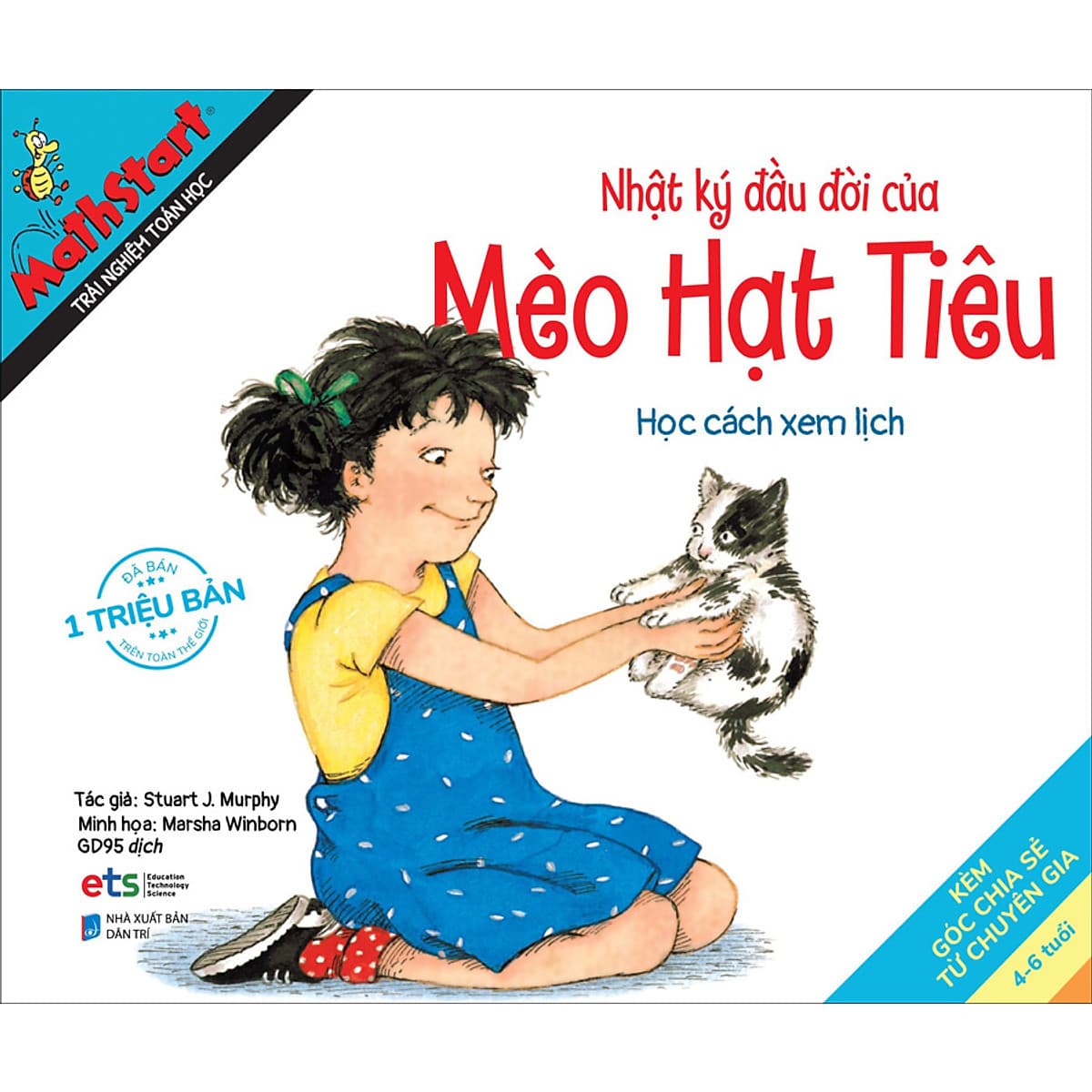 Bìa sách Mathstart Trải Nghiệm Toán Học Nhật Ký Đầu Đời Của Mèo Hạt Tiêu